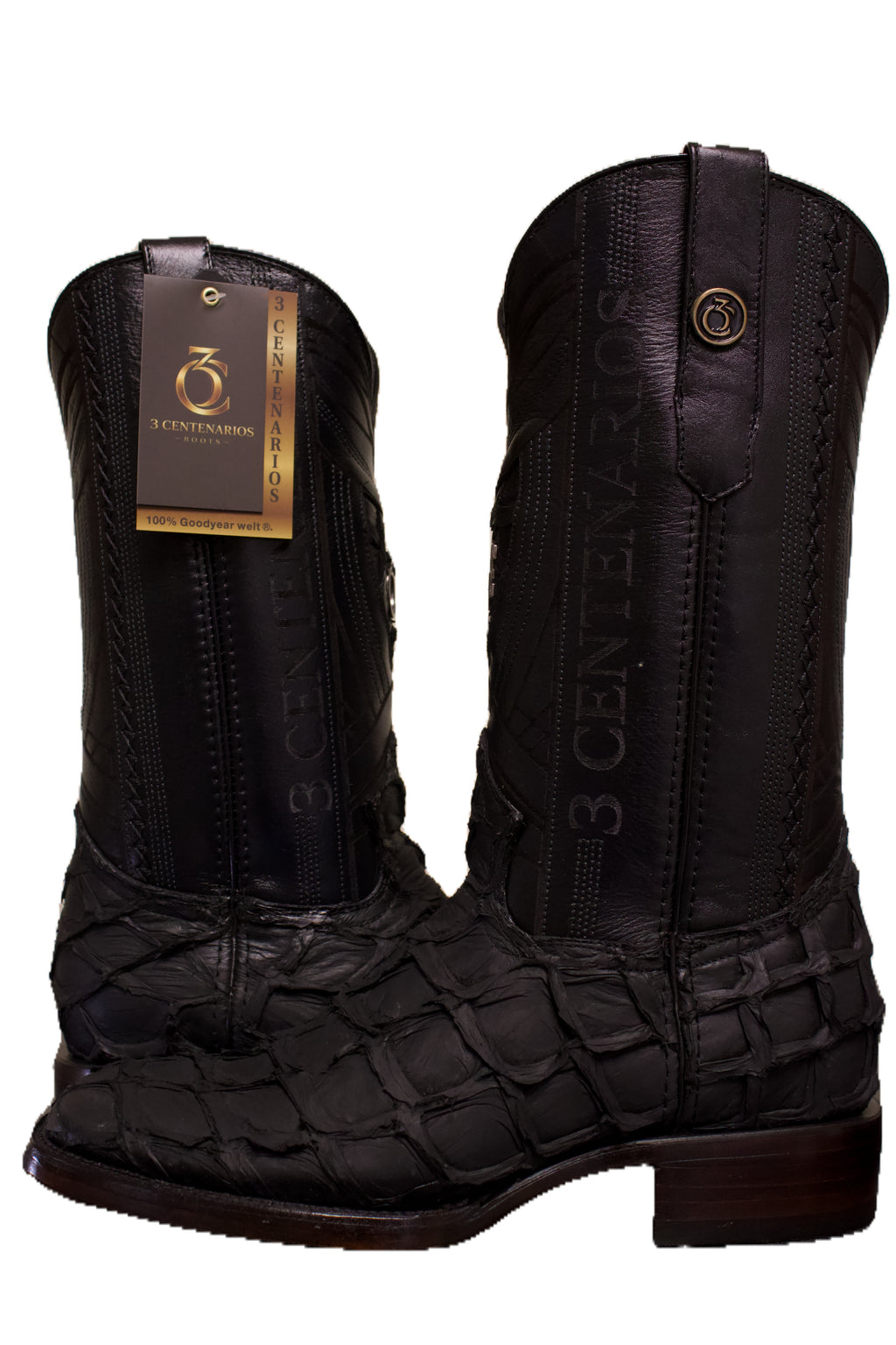 Bota pez negro horma texana estilo 4090