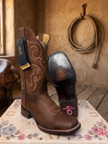 Bota de rodeo 7604 Marrón claro